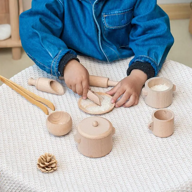 Montessori Sensorial Iluminar Puzzle Brinquedos Set, Simulação Jogo De Chá De Cozinha, Educação Infantil De Madeira, Experiência Familiar