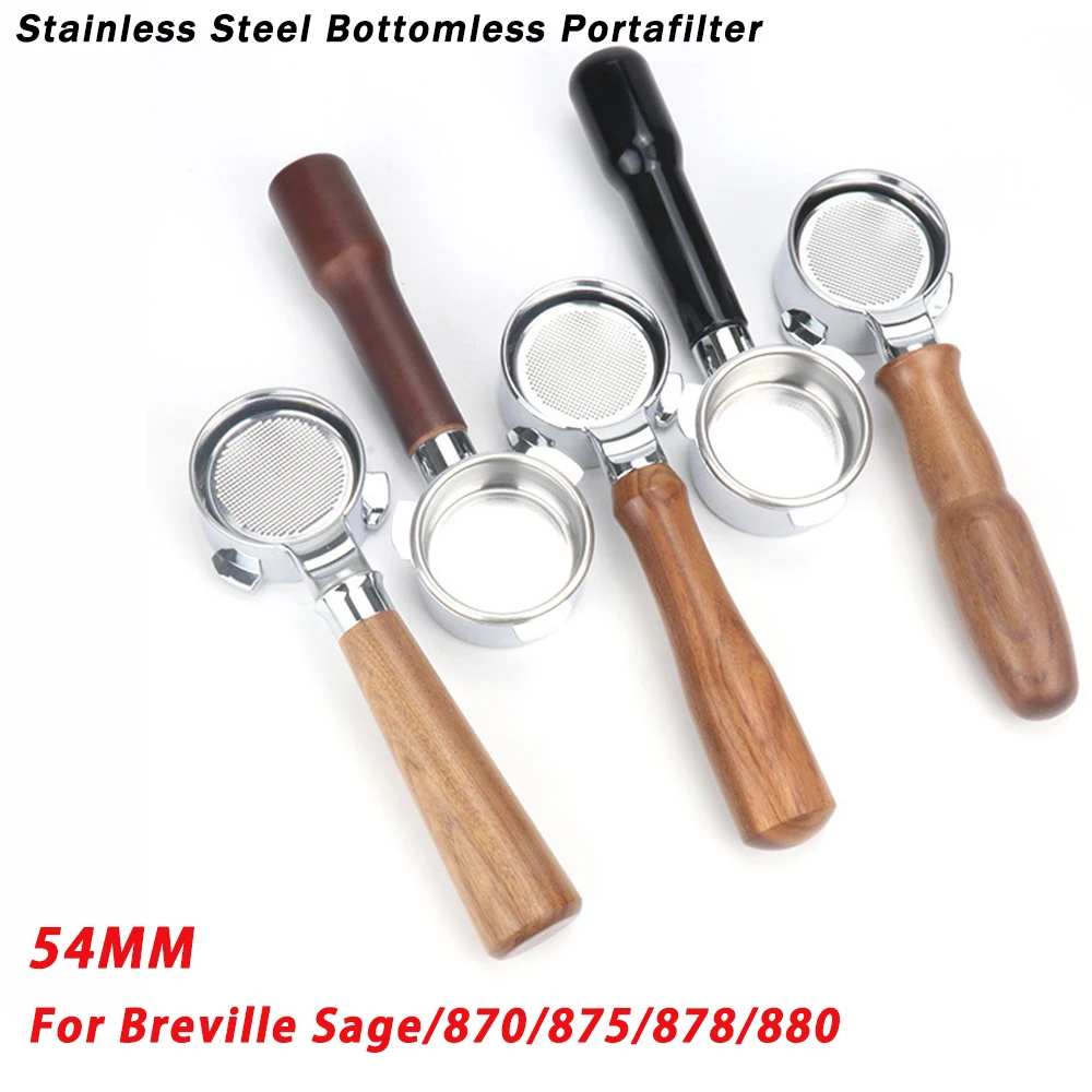 54mm Stainless Steel Coffee Bottomless Portafilter For Breville Sage/870/875/878/880 Espresso Machine Filter Handle Barista Tool