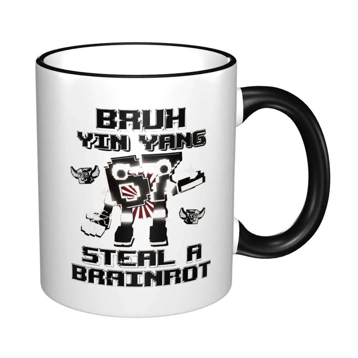Bruh Yin Yang 67 Six Seven 6-7 Funny Brainrot Steal A Brainrot Mugs Kawaii Tea Cup Gifts For Kids Adult 3