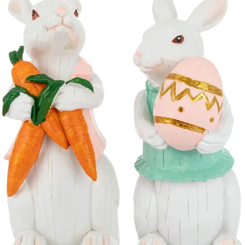 

Rabbit decorations, holding Easter eggs, holding radishes, home decor ornaments, rabbit figurines, resin workers