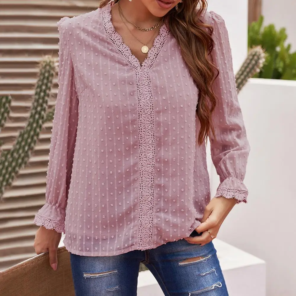 女性用刺繍レース irt 花柄装飾 ルーズフィット ロングスリーブ ポリエステル繊維 夏服 女の子用