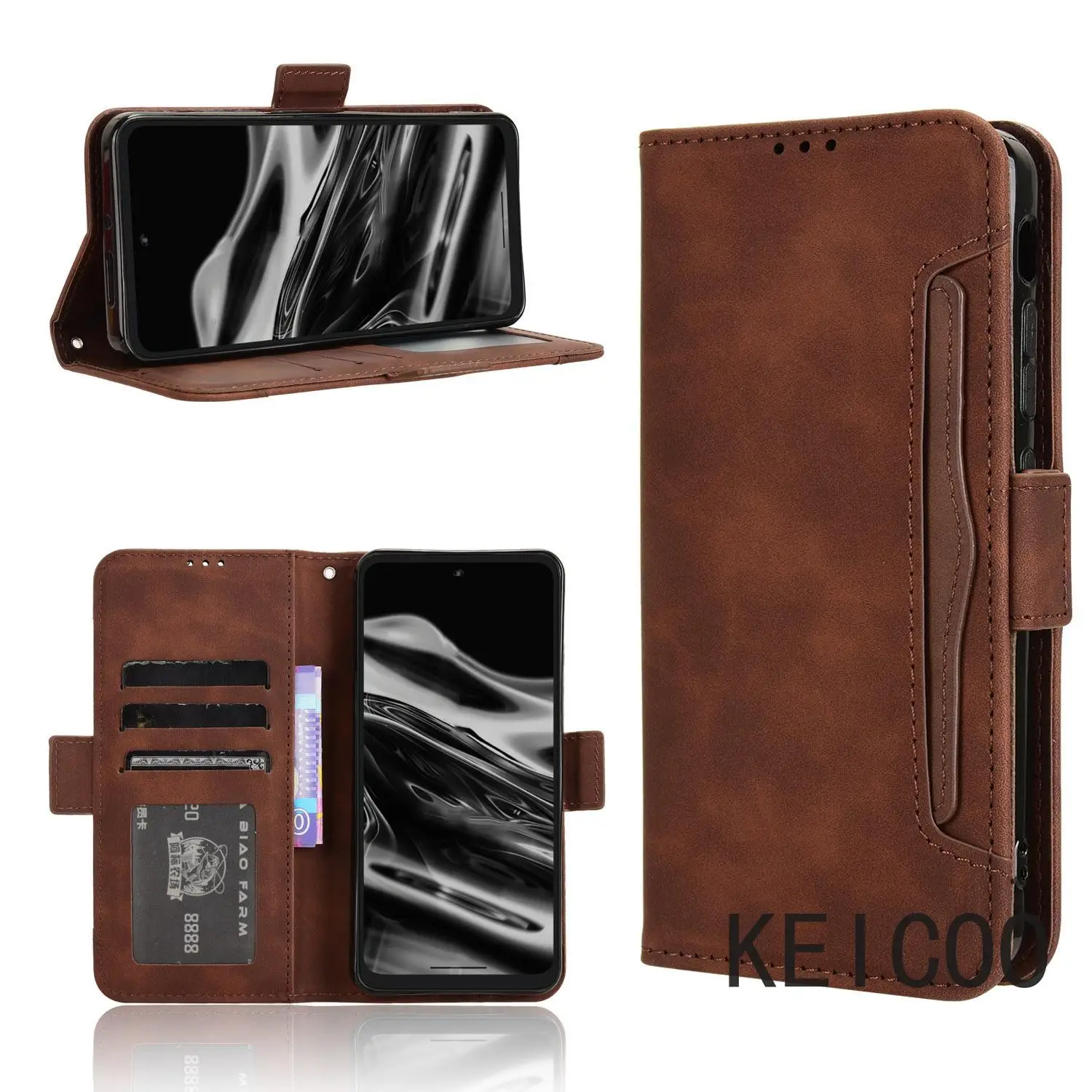 Anti-Scratch Covers for Sony XReal Beam Xperia 1 10 5 V VI Pro 2023 BeamPro Luxury Multi-Card Slot Wallet Clip Screen Housing