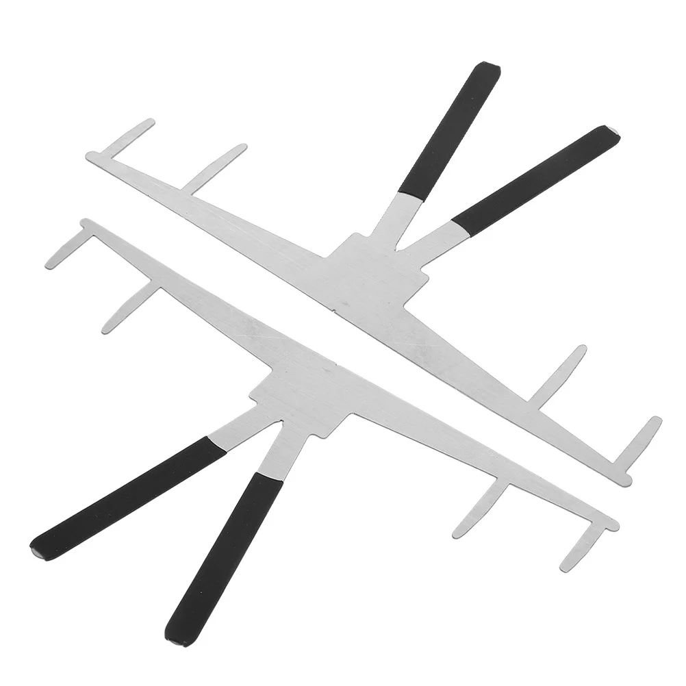 

2Pcs Stainless Steel Eyebrow Shaping Tool Precision Three-Point Positioning Measuring Ruler Symmetrical Brow Guide