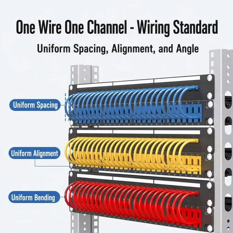 48 Port Metal Cable Management Rack Long Distance Network Cabinet Ethernet Organizer for Server Room Data Center Wiring