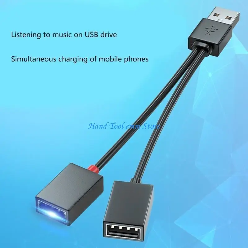 H37F USB Splitter Cable Adapter สำหรับรถยนต์, โรงเรียน, สำนักงานการถ่ายโอนข้อมูล