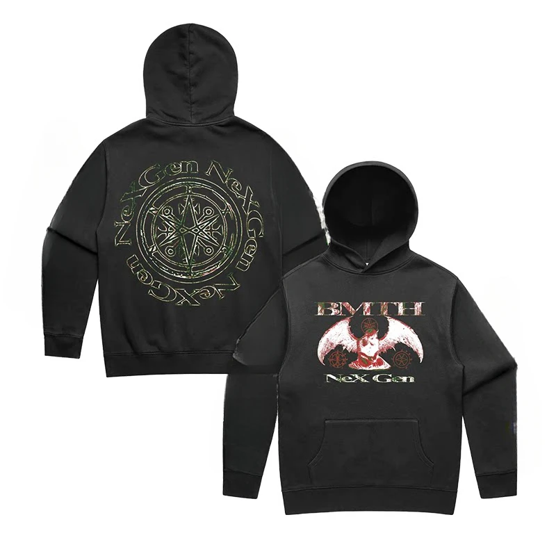 Leap Horizon Bring Me The Horizon Nuclear Black Metal Band Casual Loose Fitting Men's and Women's Hooded Sweatshirts Top