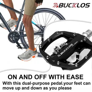 Bucklos-sountain bike pedals, 3 sealed bearing, pd-m680, dual clipless, plane and lock, aluminum, cycling pedal fit, shimano spd 7 Main Sales Double Pedal - №2
