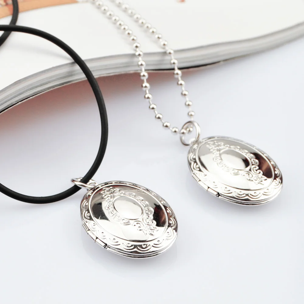 New Fashion Women\'s 925 Sterling Silver Necklace Oval Photo Box Pendant Memorial Jewelry Accessories Customizable Photos
