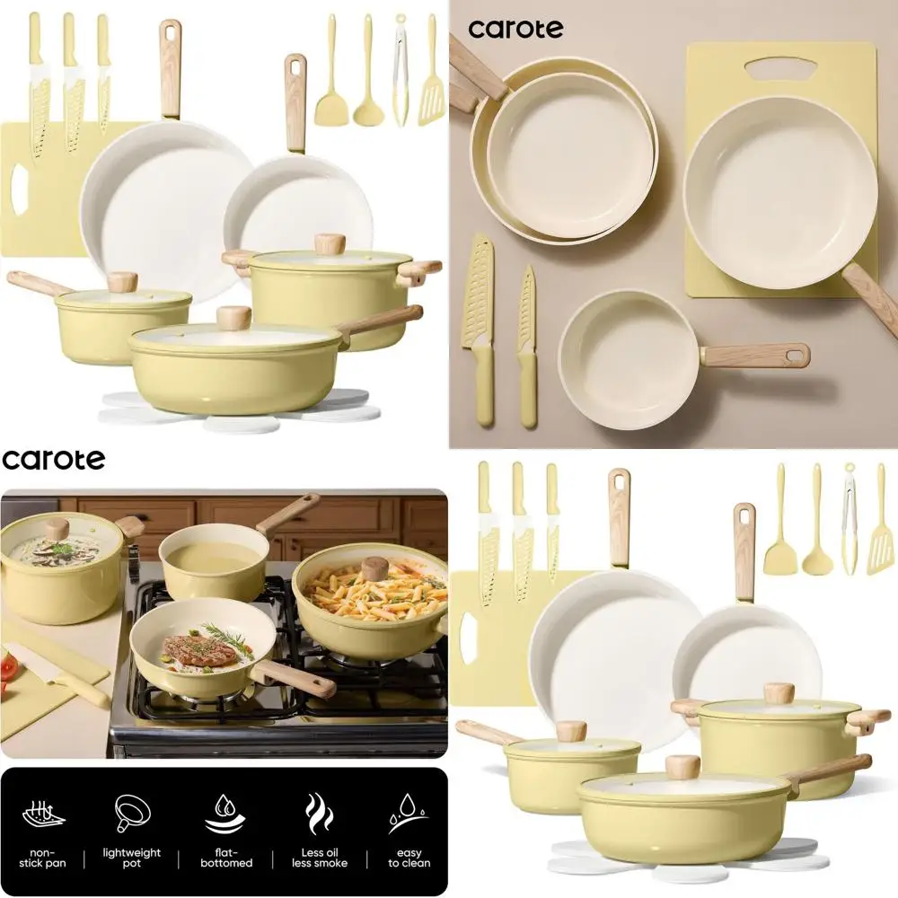 

Non-Stick 24-Piece Cookware Set: Pots and Pans Kitchenware Collection