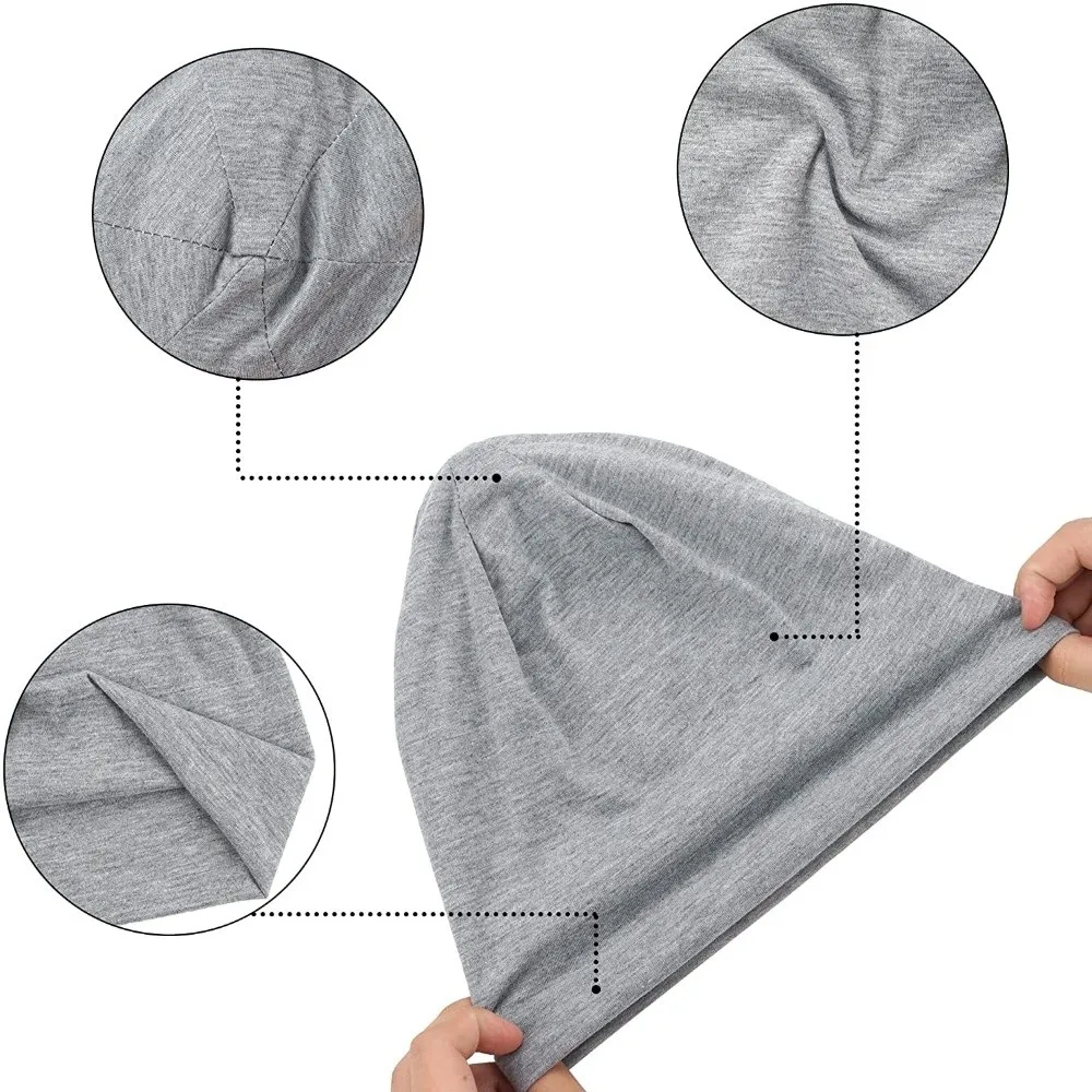 New Solid Color Slouchy Beanie Soft Cotton Hip-Hop Running Cap Elastic Breathable Knitted Bonnet Hat Unisex Men Women