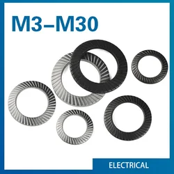 5/ 10/ 100pcs M3 M4 M5 M6 M8 M10 M12 M14- M30 304 Stainless Steel/ 65# Mn Steel Locking Washer Printing Oblique DIN9250