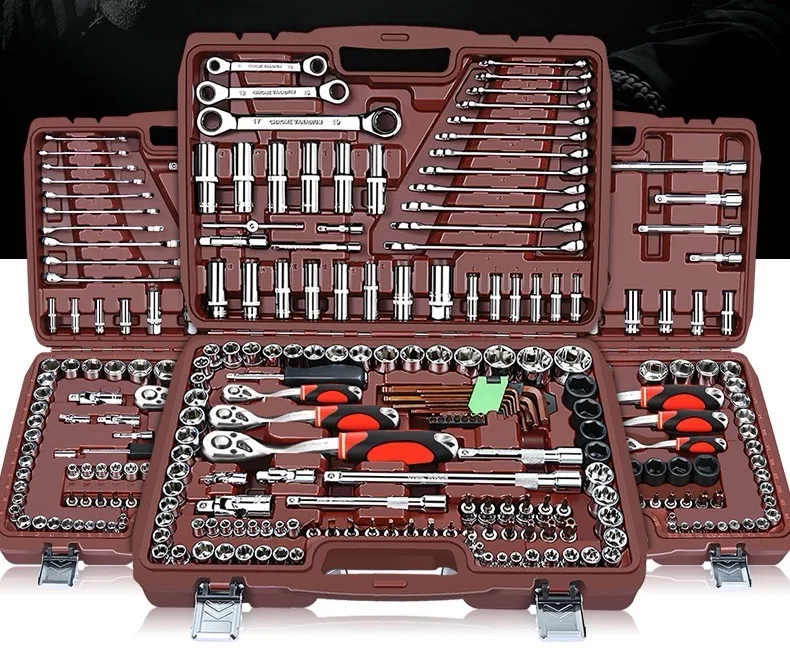 Premium Quality 216 PCS Auto Repair Box Kit Socket Wrench Vehicle Maintenance Kit Ratchet Screwdriver Car Repair Kit