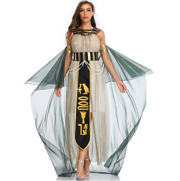 Adult Ancient Egypt Pharaoh Costume Men Cosplay Women Halloween Purim Party Masquerade Fancy Dress