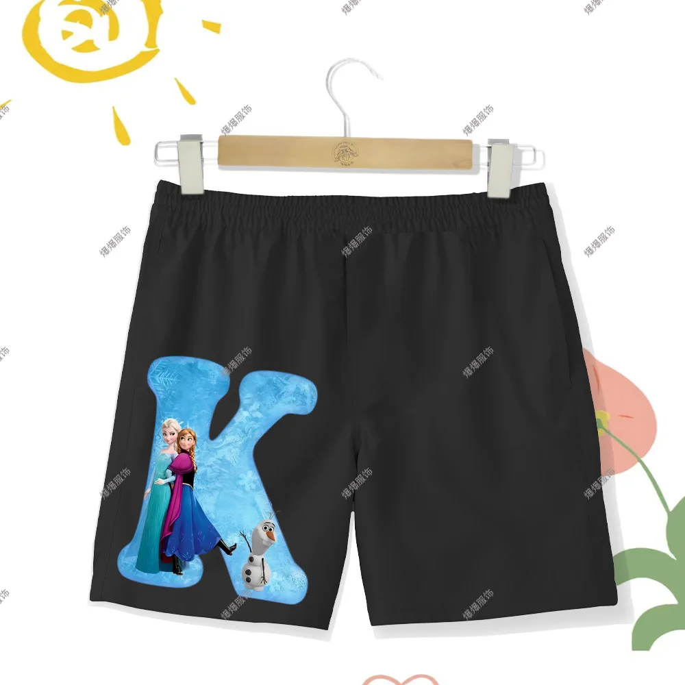 Cartoon Kids Frozen Boys Girls Casual Shorts Beach cute cartoon 2d Aisha Anna Princess Print kids Pool Beach pants costume