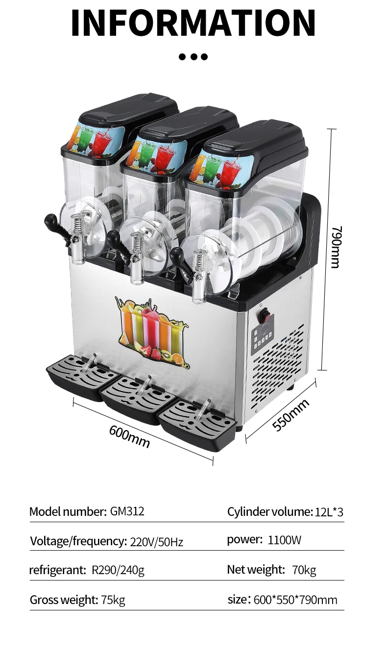 New Commercial  Slush Machine High Efficiency High Productivity  Warranty Frozen Equipment