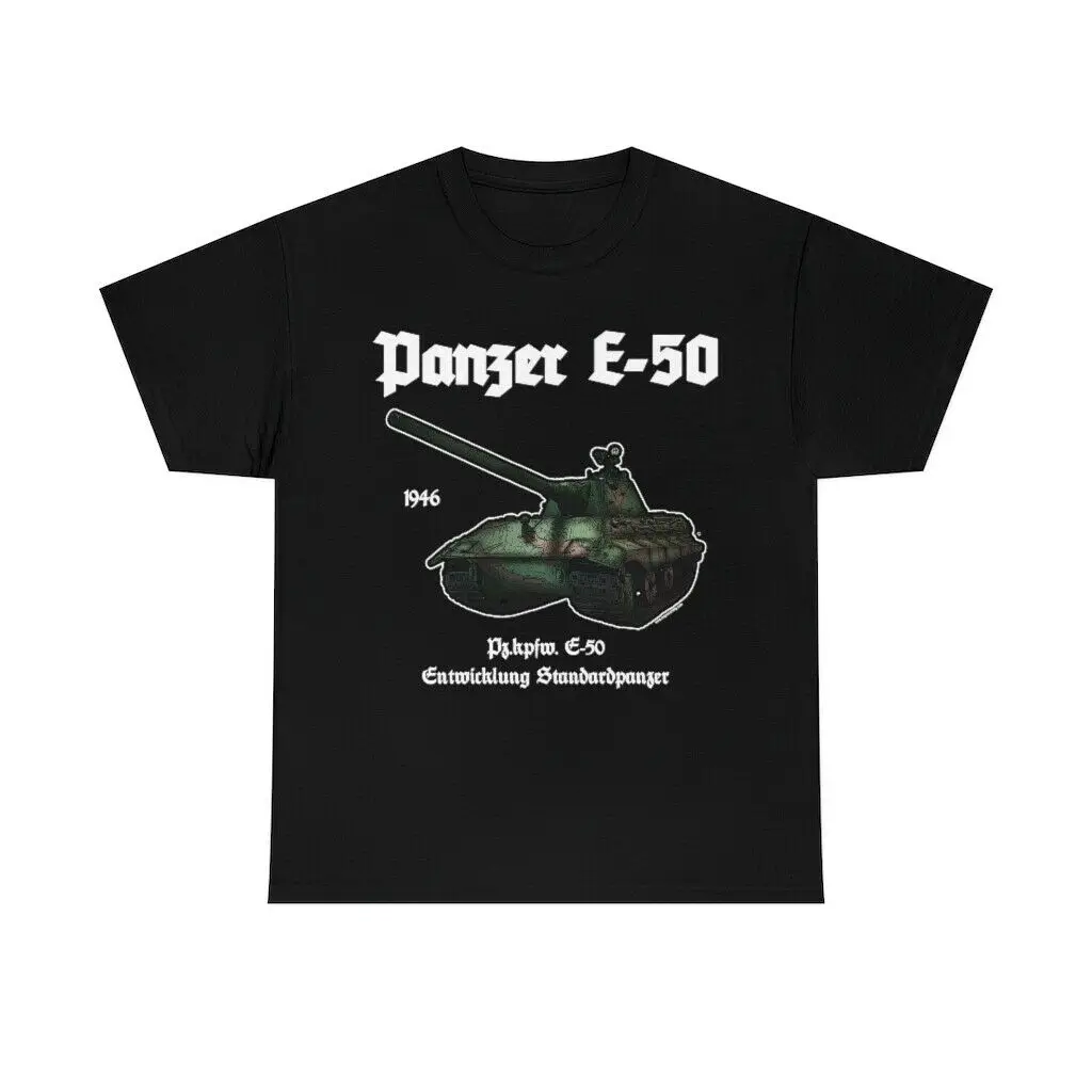 

Panzer E-50 WWII Tank T-Shirt German Army Military Tee Men's 100% Cotton Casual T-shirts Loose Top Size S-3XL