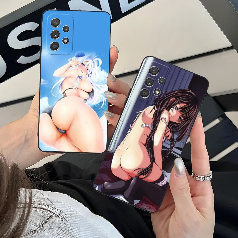 أنيمي Waifu هنتاي قضية الهاتف المحمول لسامسونج غالاكسي M55 54 42 35 34 33 32 23 22 15 14 13 12 F55 5G اللون واقية فاخرة