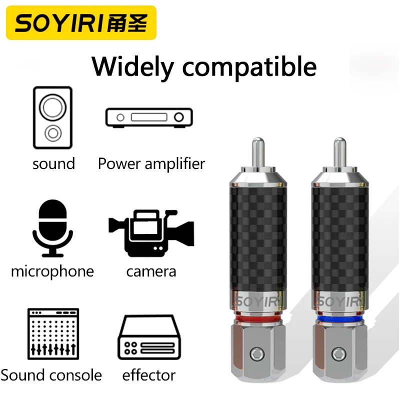 SOYIRI solderless lotus jack rca plug blossom self-locking audio plug mixer amplifier audio connection plug