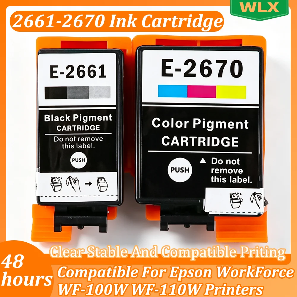 SET T2661 T2670 T266 T267 266 267 Ink Cartridge Compatible For Epson WorkForce WF-100W WF-110W WF 100 110
