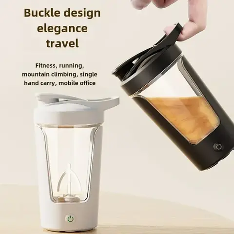 Premium Blender Food Grade Portable Rechargeable Cup Electric Vortex Protein Powder Shaker Mixer Bottle