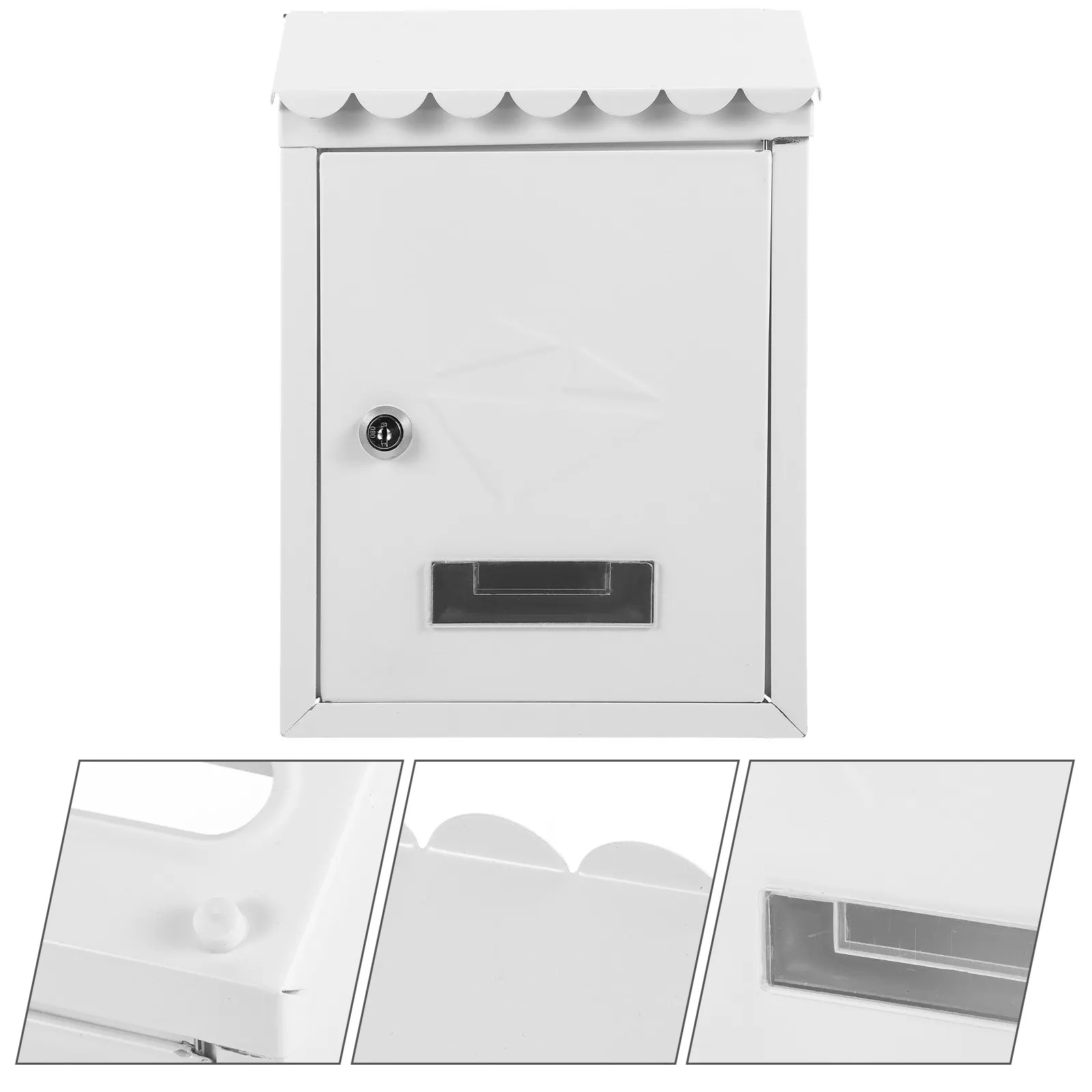 

European Style Wall Mount Mailbox Vintage Metal Post Box Household Letter Box Locking Iron Mailbox for Garden Office