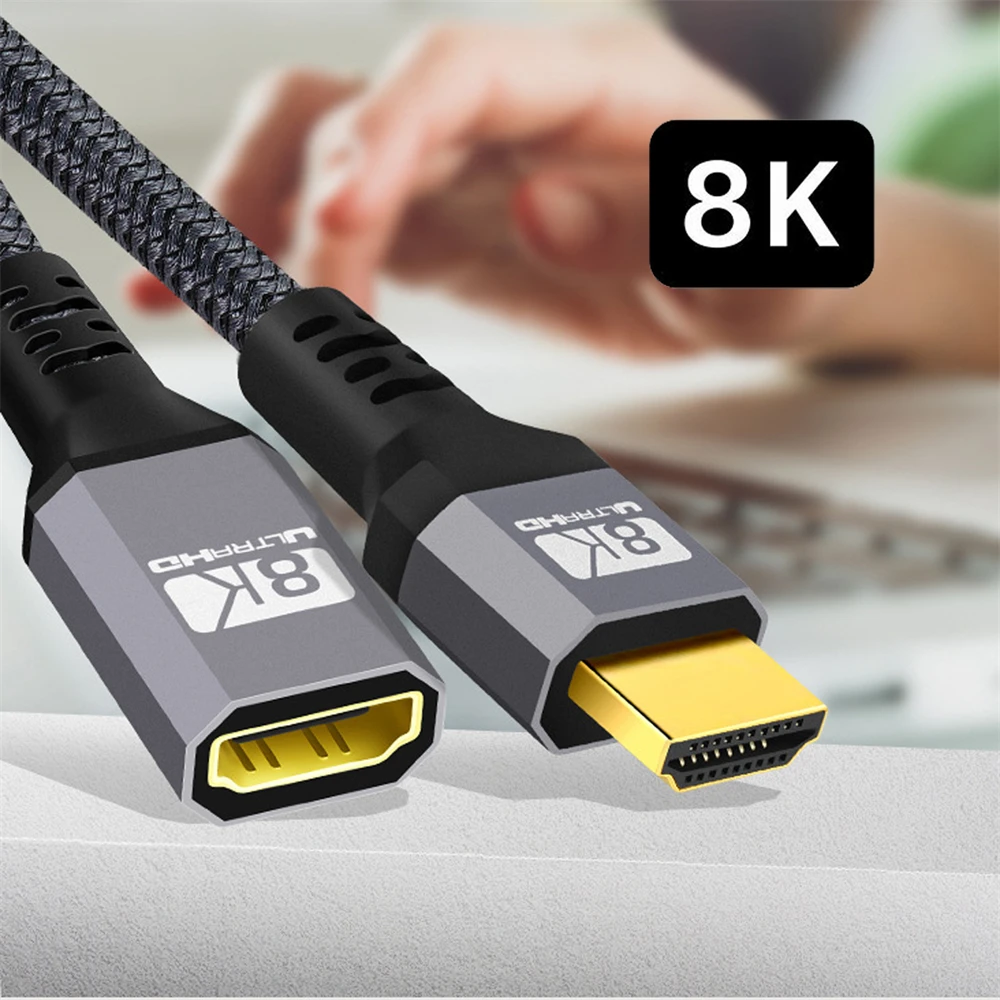 Chenyang HDTV 2.1 Cable HDTV UHD 8K 60hz 4K 120hz 48Gbs Male to Female Extension Cable with Audio 3D HDTV Cord