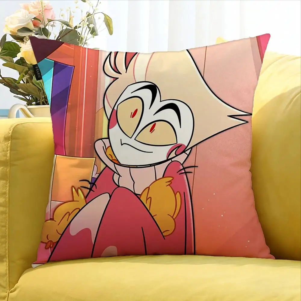 H-Hazbin Hotel Lucifer  Various Sizes Square Pillow Case For Car Home Bedchamber Decor