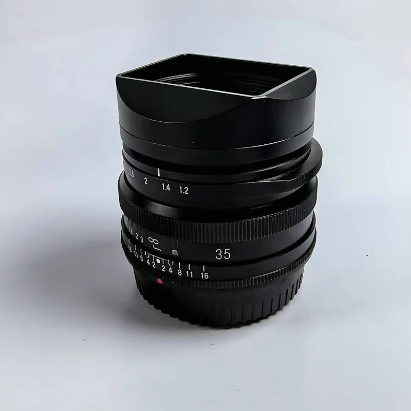 ‌ เลนส์ฮูดโลหะทรงสี่เหลี่ยมสำหรับ VOIGTLANDER NOKTON 35 มม. F1.2 และ 23 มม. F1.2 X Mount - พร้อมฝาปิดโลหะ