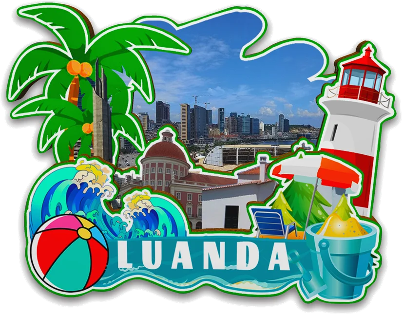 Decorative Magnets for Kalandula Lubango Angola City Landmark Travel Souvenirs 3D Wooden Fridge Stickers Delightful Gifts