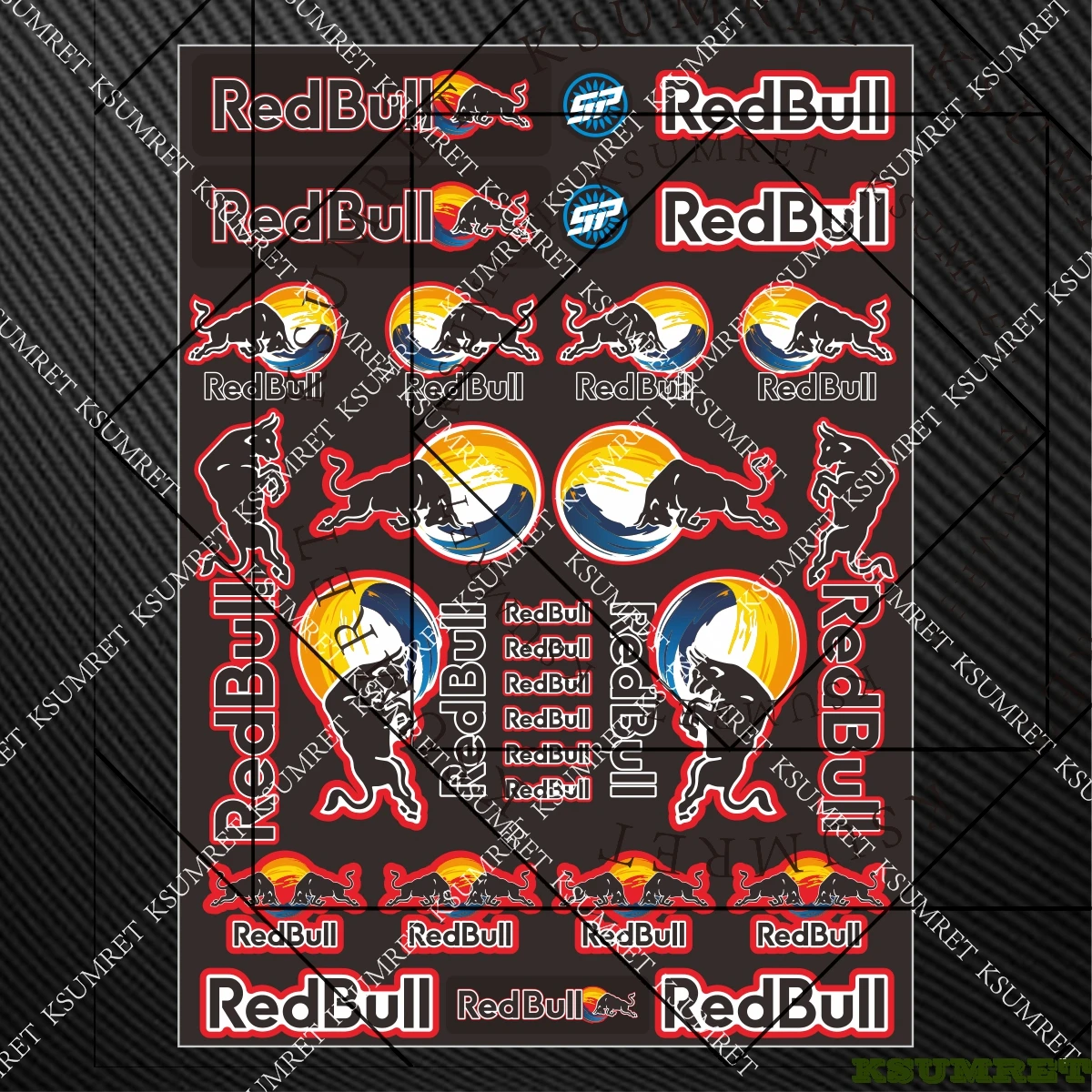 

For Red Bull Motorcycle Stickers Decal Helmet Logo