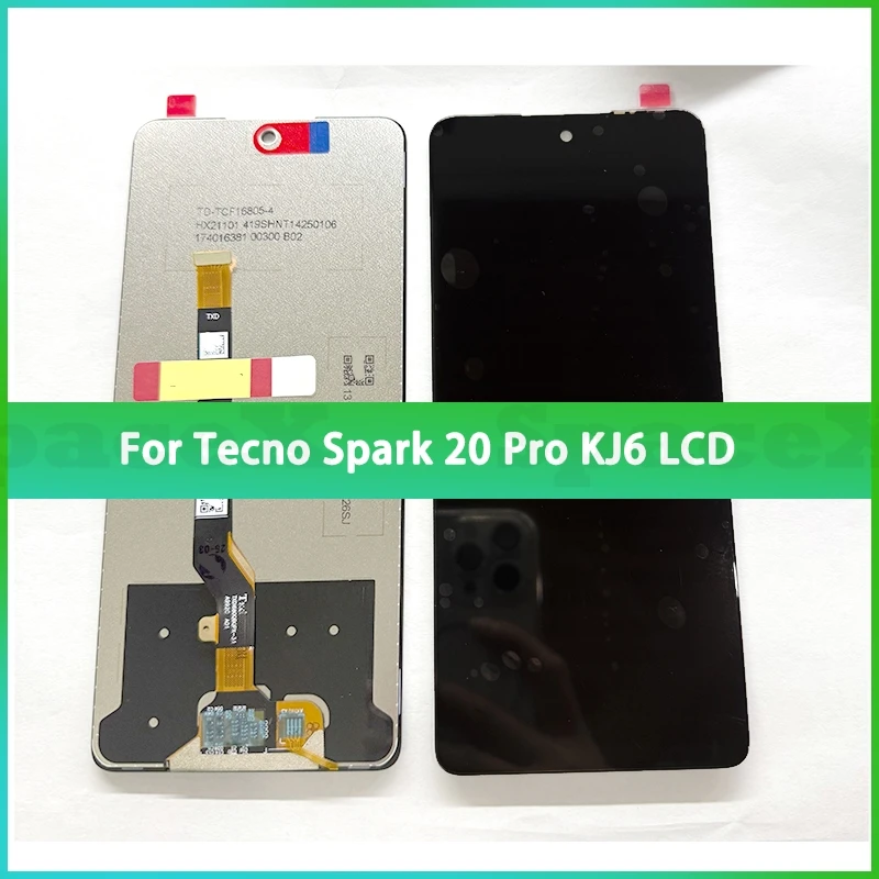 

KJ6 6.78"Tested For Tecno Spark 20 Pro lcd KJ6 LCD Display Touch Screen Digitizer Assembly Replacement Parts Spark20Pro lcd
