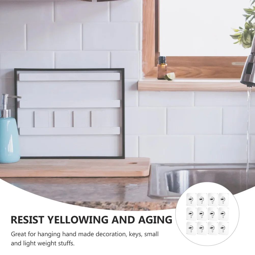 

12pcs Transparent Acrylic Suction Cup Hooks No Trace Wall Hanger For Glass Window Display Hanging Lightweight Items Wall Suction