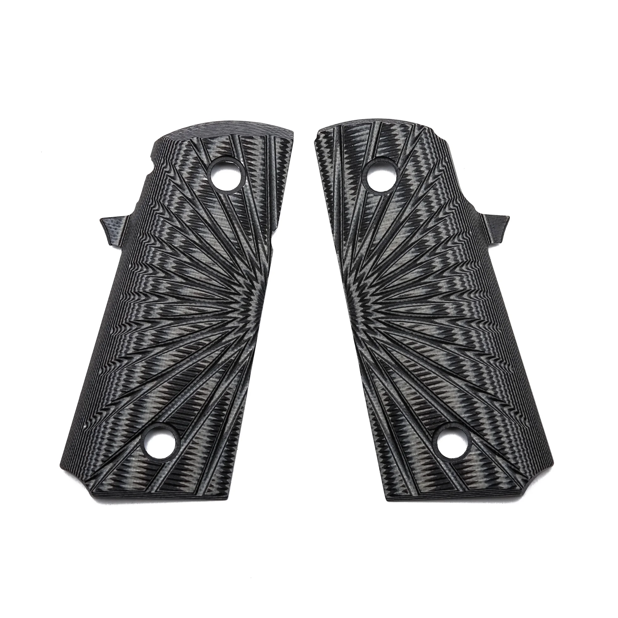 Guuun Tactical Sport G10 Grips for Para Ordnance P12 Frame, Double Stack Hi-Cap 1911 Compact, Starburst Pattern Non-Slip Handle