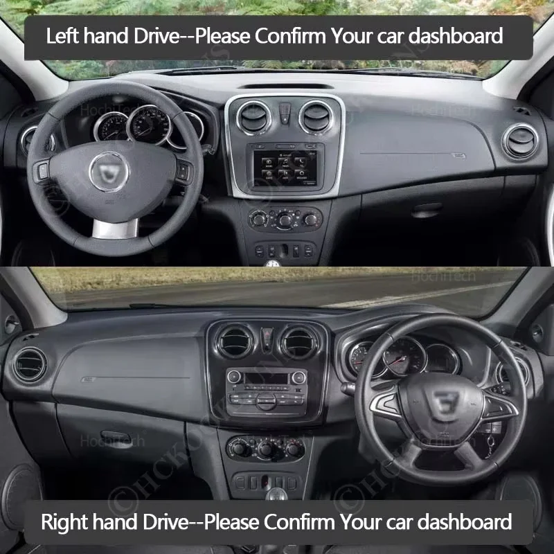 For Dacia Renault Sandero Stepway II 2 RS 2013-2020 Anti-UV Mat Sunshade Dashmat Carpet Dash Dashboard Cover Pad Car Accessories