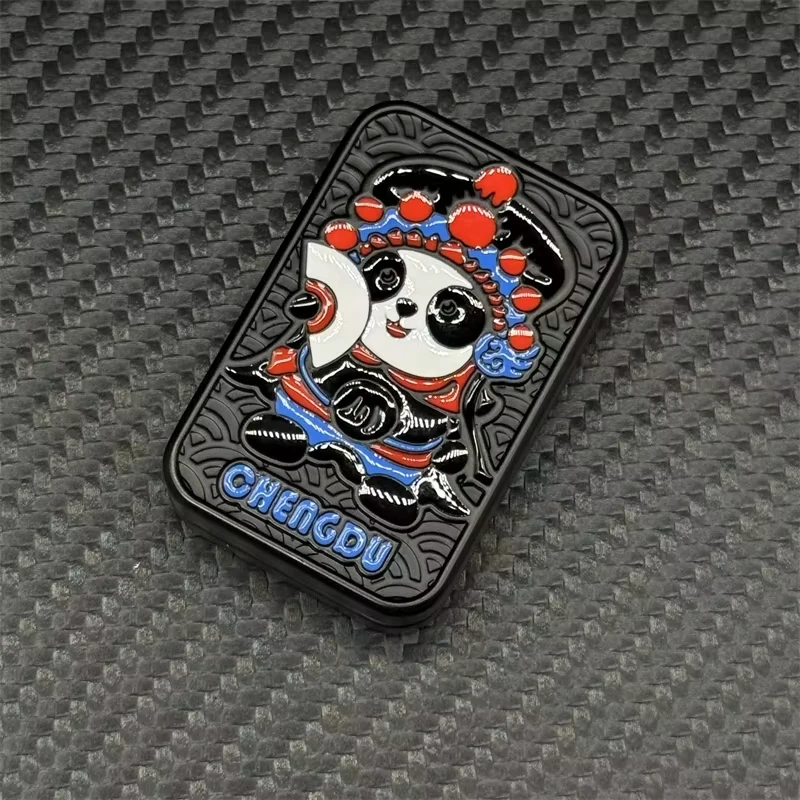 Kung Fu Panda Magnetic Push Card Pushing Plate Mechanical Slider Haptic Coin EDC Mini Fidget Stress Reducing Toys Antistresse