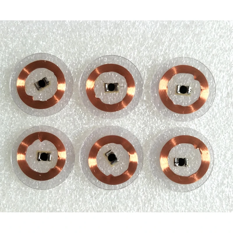 100pcs/Lot 125KHz ID EM4100/TK4100 Read Only Readable RFID 25MM Transparent Circular Copper Coin Card PVC Waterproof Coin Card