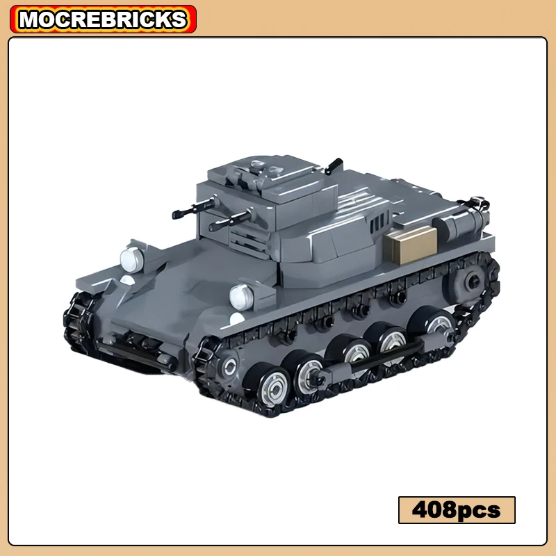 

MOC Building Blocks Panzer I Ausf.B WW2 German Military Light Tank Soldiers Weapon DIY Technology Bricks Model Kid's Toys Gifts