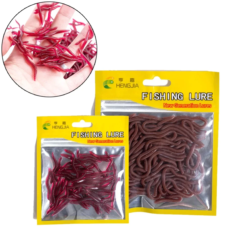 New Earthworm Bait 4cm8cm Bionic Fishing Fake Fish Soft Hot Selling Fake Bait Lure Bloodworm Companion Fishing Lure Worm Fishing