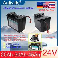 24V 20Ah 30Ah 45Ah Lifepo4 electric wheelchair specific battery, 8000 cycles, suitable for 25.6V universal electric wheelchairs