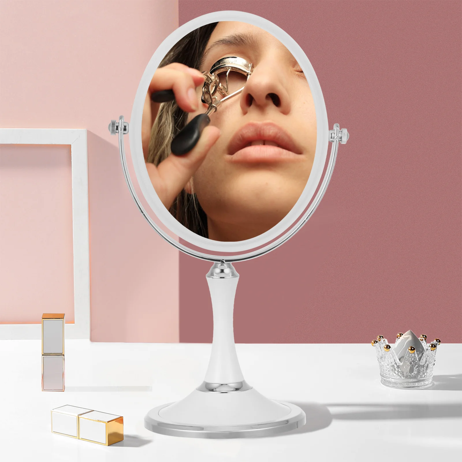 

Non-fade Makeup Mirror Double-sided Vanity High Definition Dresser Desktop Standing Tabletop Premium Material