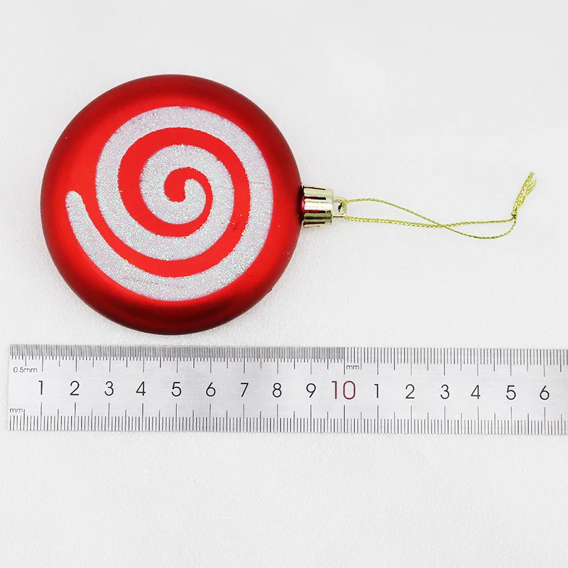 (4Pcs/bag)Size 9Cm Flat Striped Hollow Candy Pendant for Christmas Tree Decoration and New Year Room Matching view 3