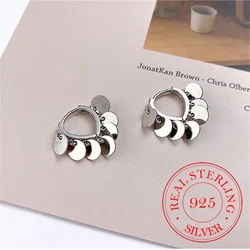925 Sterling Silver Tassel Bead Piercing Hoop Earrings for Women Girls Elegant Bride Party Birthday Jewelry Wedding Gift Jlfjla