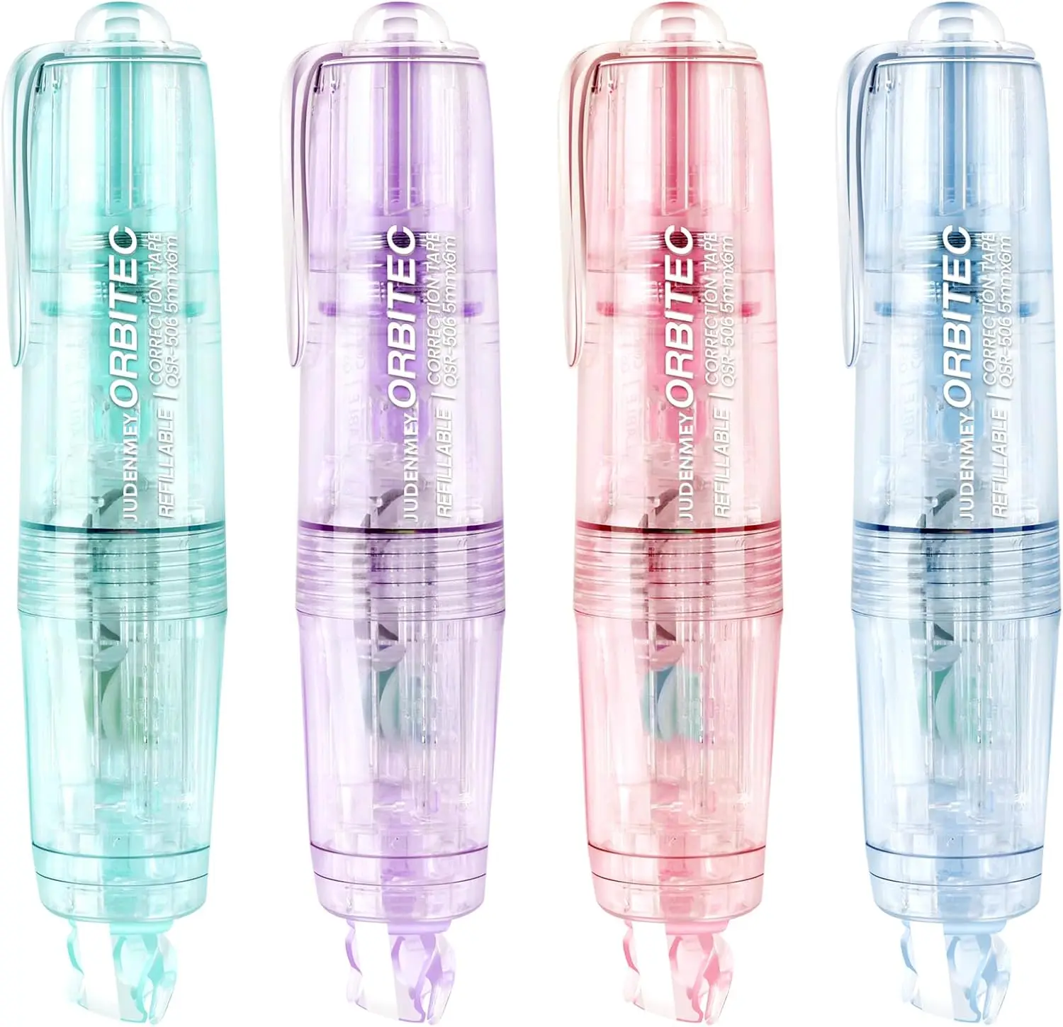 

Refillable Retractable Correction Tape, 4PCS Cute Pen-Shaped Applicator for School Office Supplies