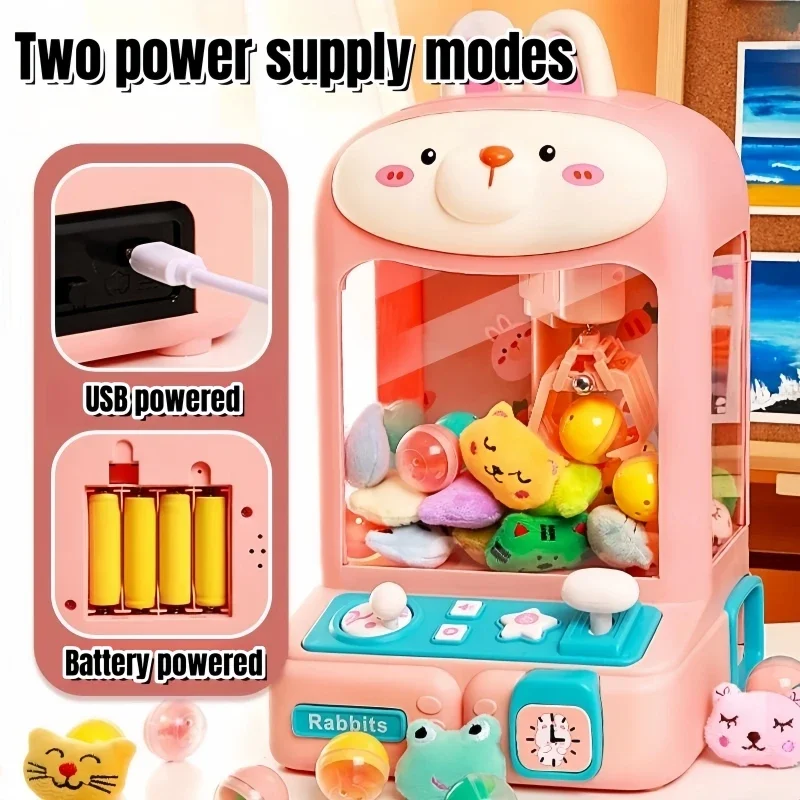 Children Doll Vending Machine Toys DIY Gashapon Plush Prizes Vending Mini Claw Doll Machines Birthday Christmas Gifts for Kids