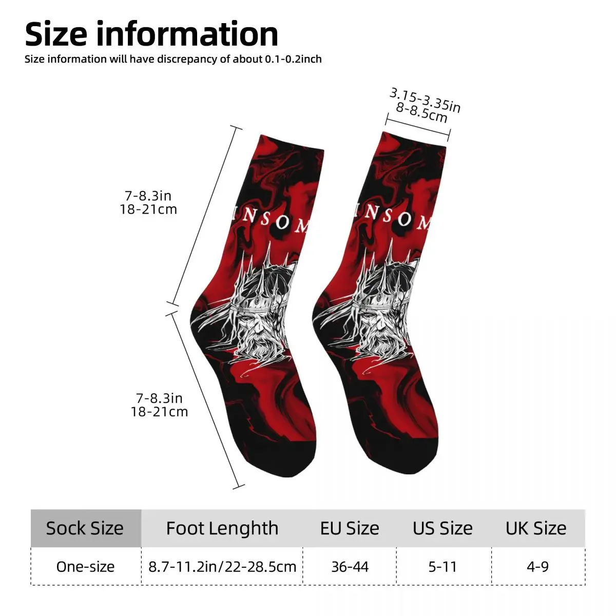 Retro King Head Men's compression Socks Unisex Insomnium Street Style Seamless Printed Novelty Crew Sock