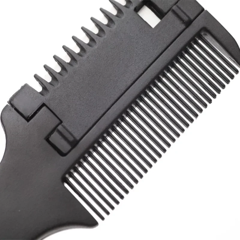 Black Handle Hair Cutting Combs Hair Brushes with Razor Blades Cutting Thinning Trimmin Hair DIY Salon Styling Tools 1PC