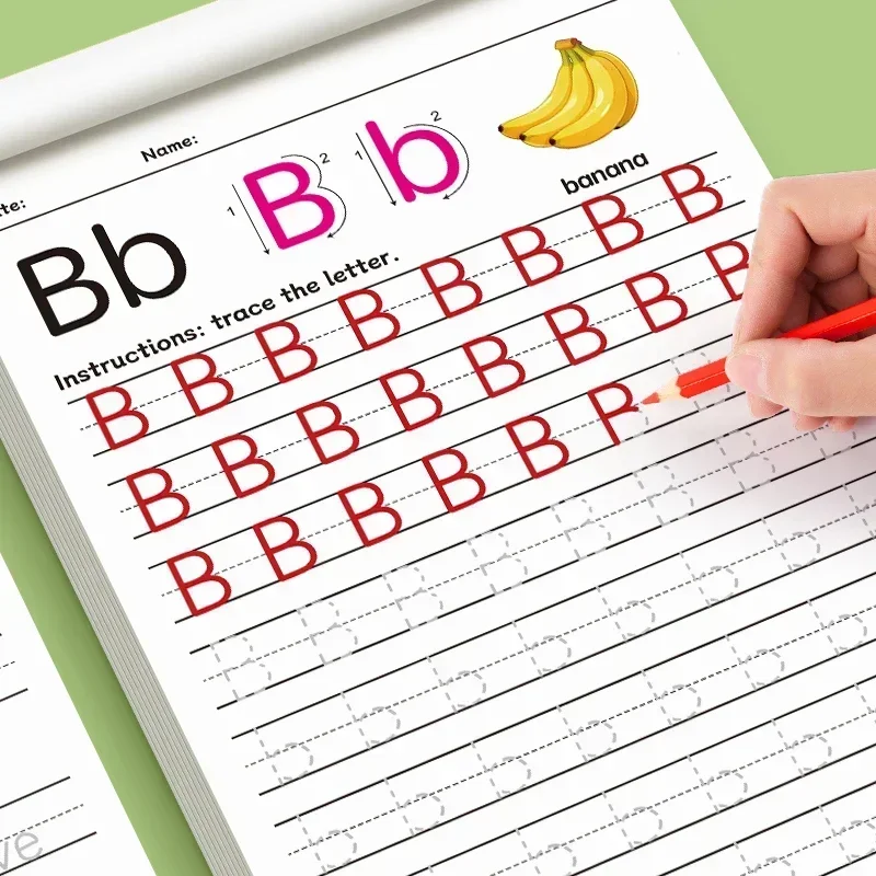 English Alphabet Coloring Book - 26 Letters Uppercase & Lowercase Pen Control Training Handwriting Practice for Kids