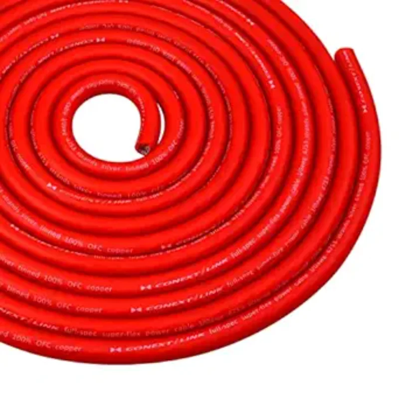 

Conext Link 25 FT 1/0 AWG 0 GA Full Gauge Battery Power Cable Ground Wire Frost Red OFC Copper （10047）