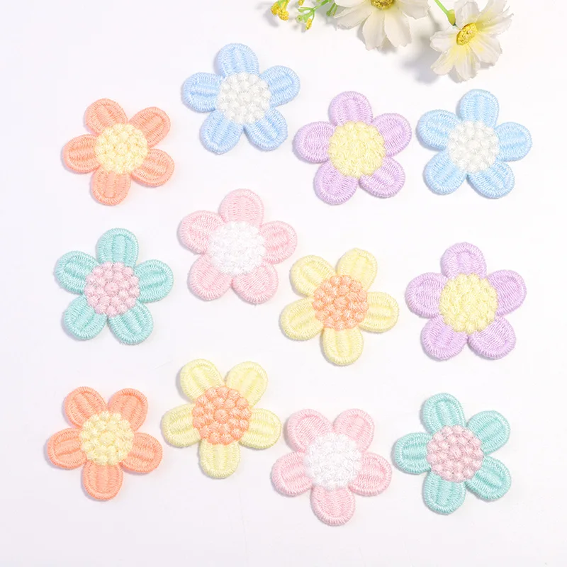 20PCS New headdress hairpin decorative accessories sun flower patch fashion coat and hat flower decorative cloth sticker