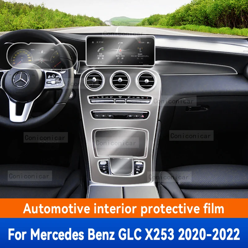 For Merceds Benz GLC X253 2020 2021 2022 Car Interior Center Console TPU Protective Film Anti-scratch Repair film Sticker